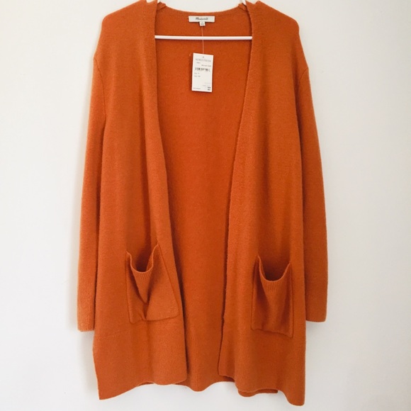 Madewell Sweaters - MADEWELL Orange Long Cardigan Duster Sweater NWT